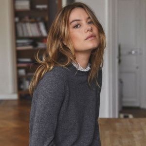 Sezane Eduardo Sweater with Ruffle Neck Collar